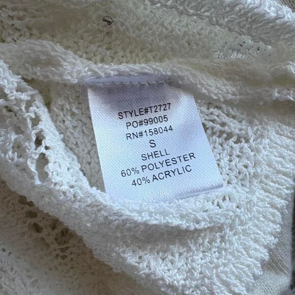Altard State Brand New with Tags White Crop Cardigan Pearls Lace Bell Sleeve - Picture 8 of 8